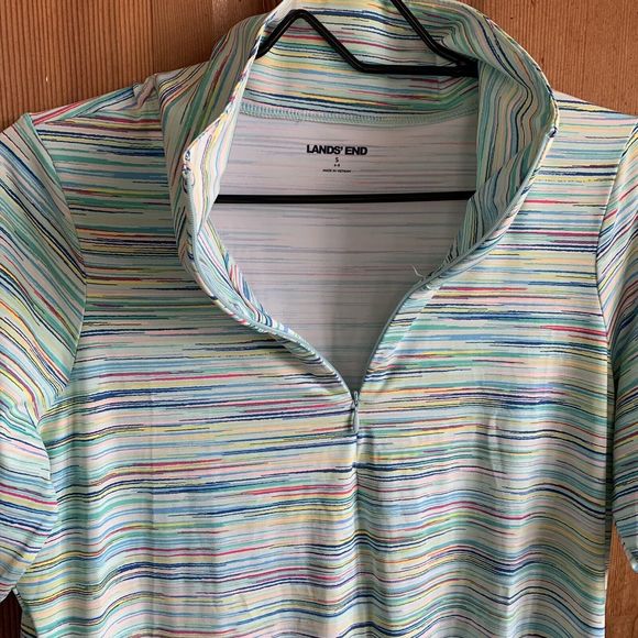 LANDS' END Swim Suit Coverup Swim Dress Womens Small (6-8) Dress Stripes - Picture 5 of 13